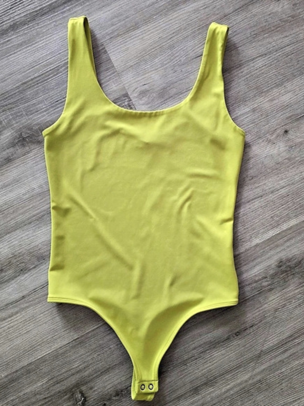 Express | Body Contour Bodysuit In Lime Green | Size Small